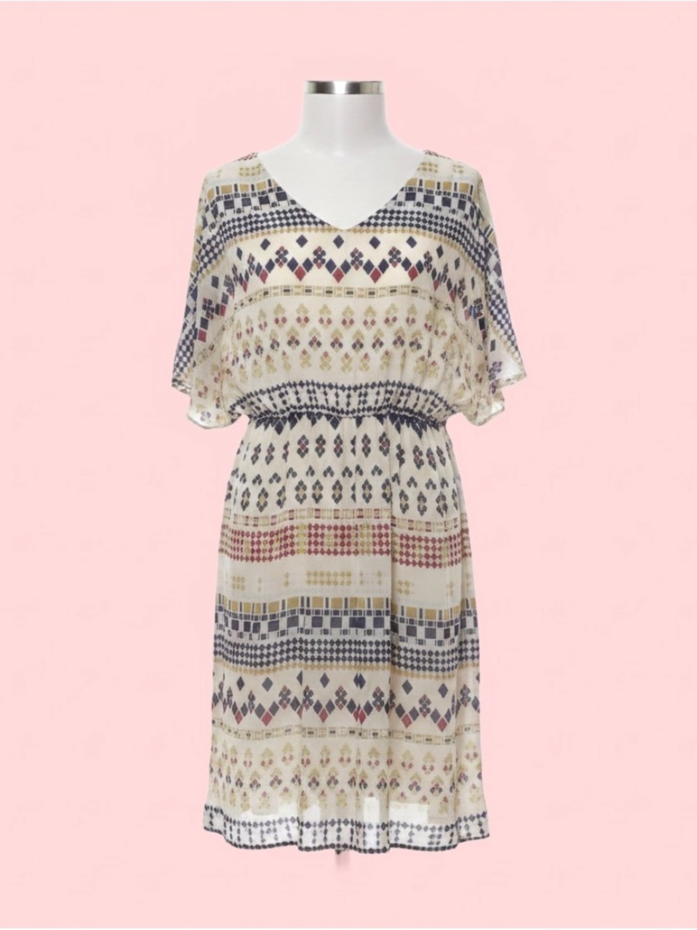 50% off! SUMMER SALE Vince Camuto Geometric Print Dress Open Tie Back Party (6)